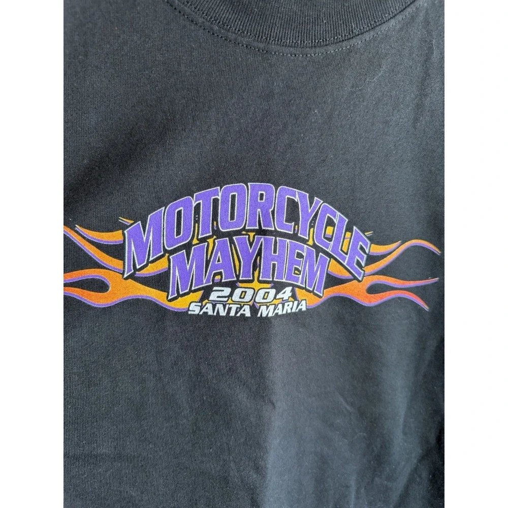 Vintage 2004 Annual Santa Maria Bike Week USA Harley Davidson TShirt Men's Flame
